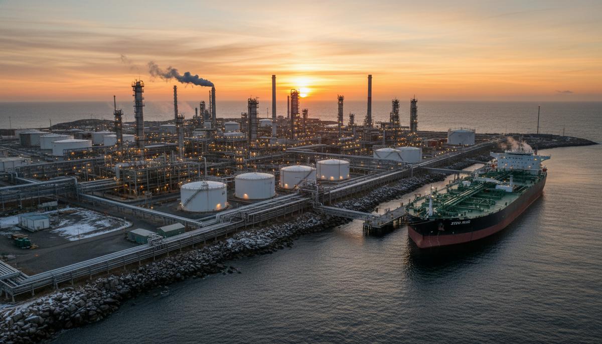 VAROPreem: на рынке судового топлива Европы появился новый гигант Морской терминал нефтеперерабатывающего завода с крупными резервуарами для хранения топлива и танкером у причала.