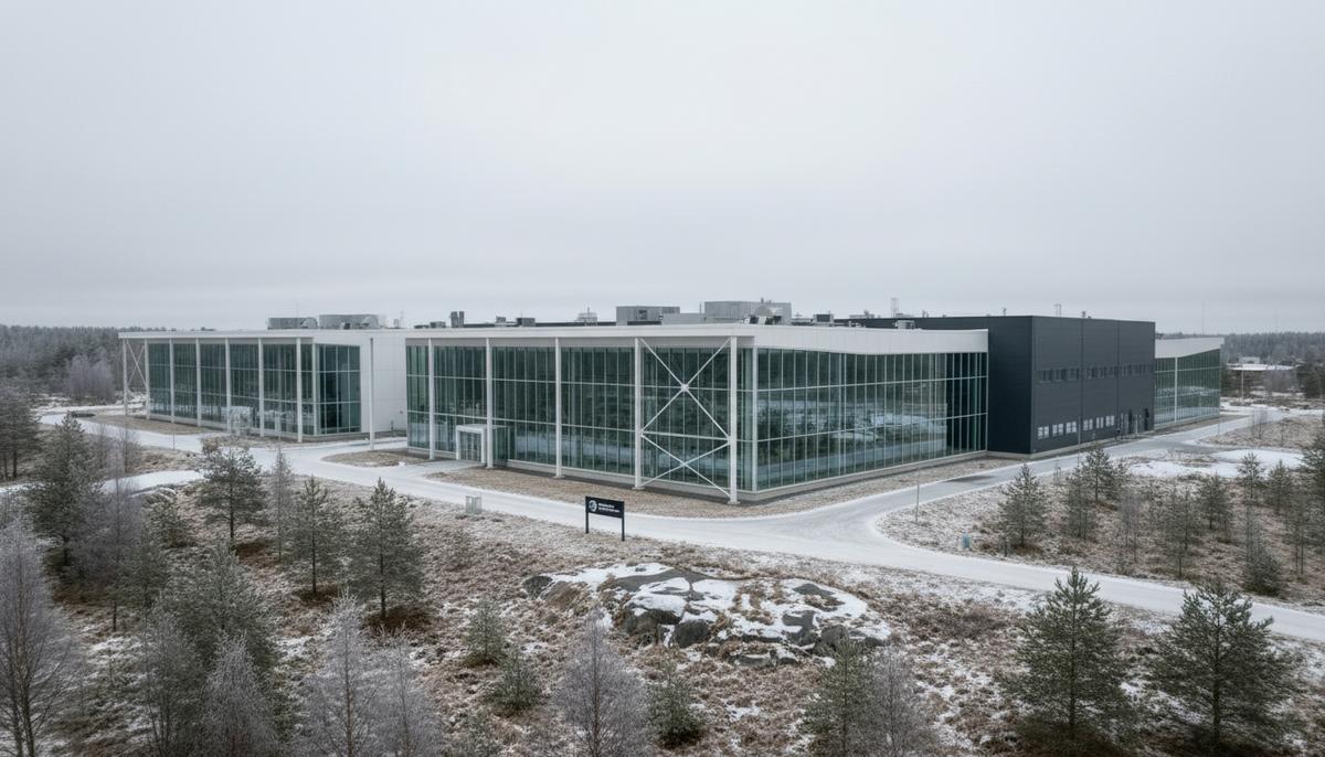 Wärtsilä инвестирует €140 млн: ответ на глобальный спрос на двигатели Футуристическое здание технологического хаба Wärtsilä в Ваасе, Финляндия. Современный промышленный комплекс на фоне северного пейзажа.