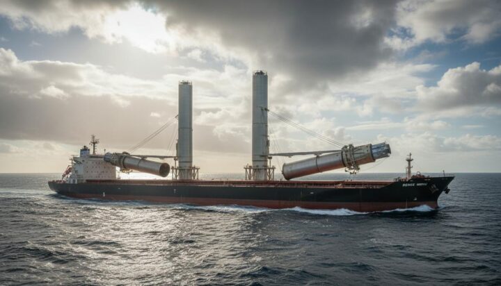 Эра ветра: гигантский балкер Berge Meru получил складные роторные паруса